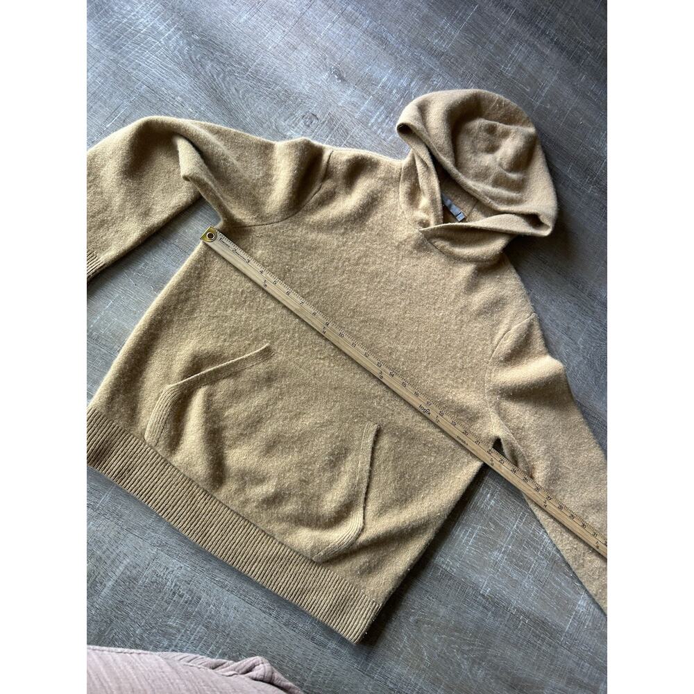Vince 100% Cashmere Hoodie Sweater Mens M Beige Pullover Kangaroo Pocket - Picture 6 of 10